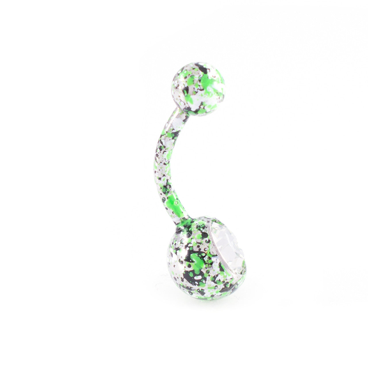 Surgical Steel Belly Button Ring 14 Gauge With Paint Splatter - 4 Pack