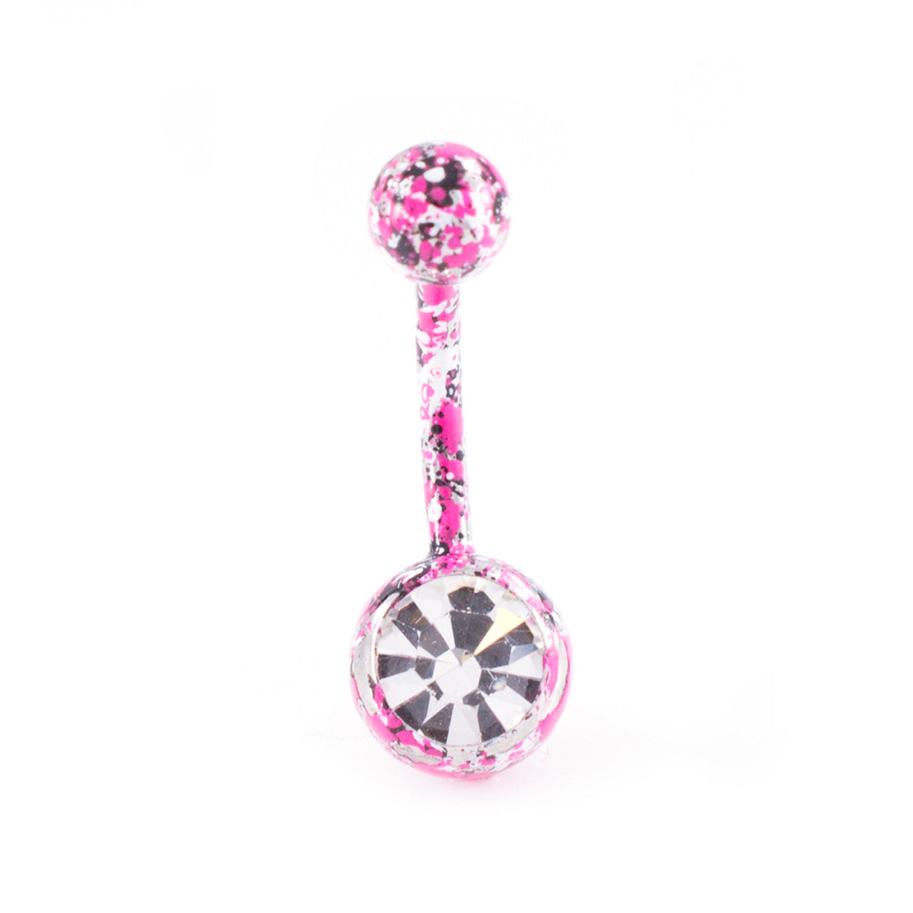 Surgical Steel Belly Button Ring 14 Gauge With Paint Splatter - 4 Pack
