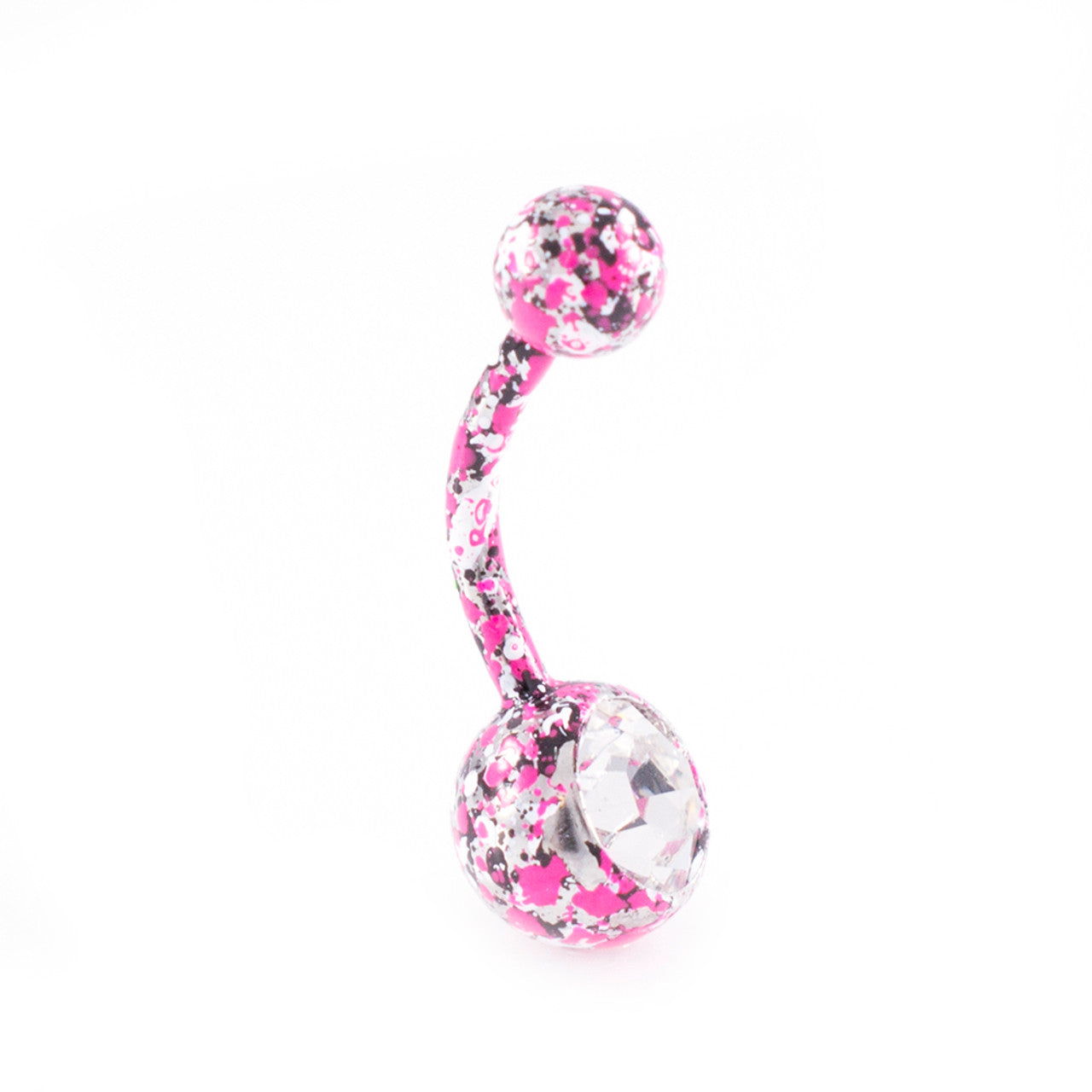 Surgical Steel Belly Button Ring 14 Gauge With Paint Splatter - 4 Pack