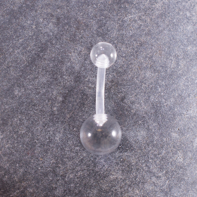 Bio-Flex Clear Belly Button Ring Retainer 14 Gauge 3/8" 10 MM - 6 Pack