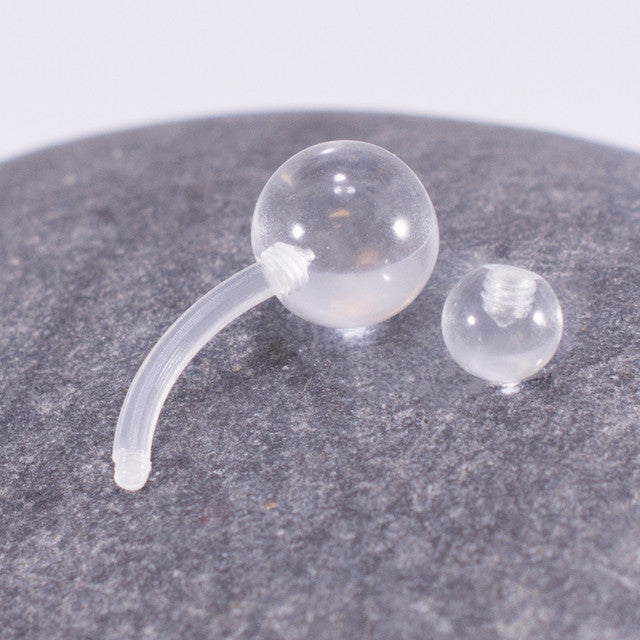 Bio-Flex Clear Belly Button Ring Retainer 14 Gauge 3/8" 10 MM - 6 Pack