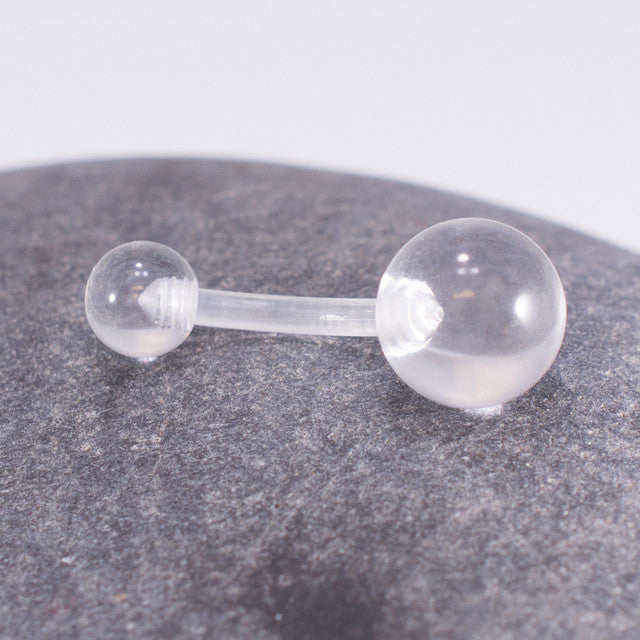 Bio-Flex Clear Belly Button Ring Retainer 14 Gauge 3/8" 10 MM - 6 Pack