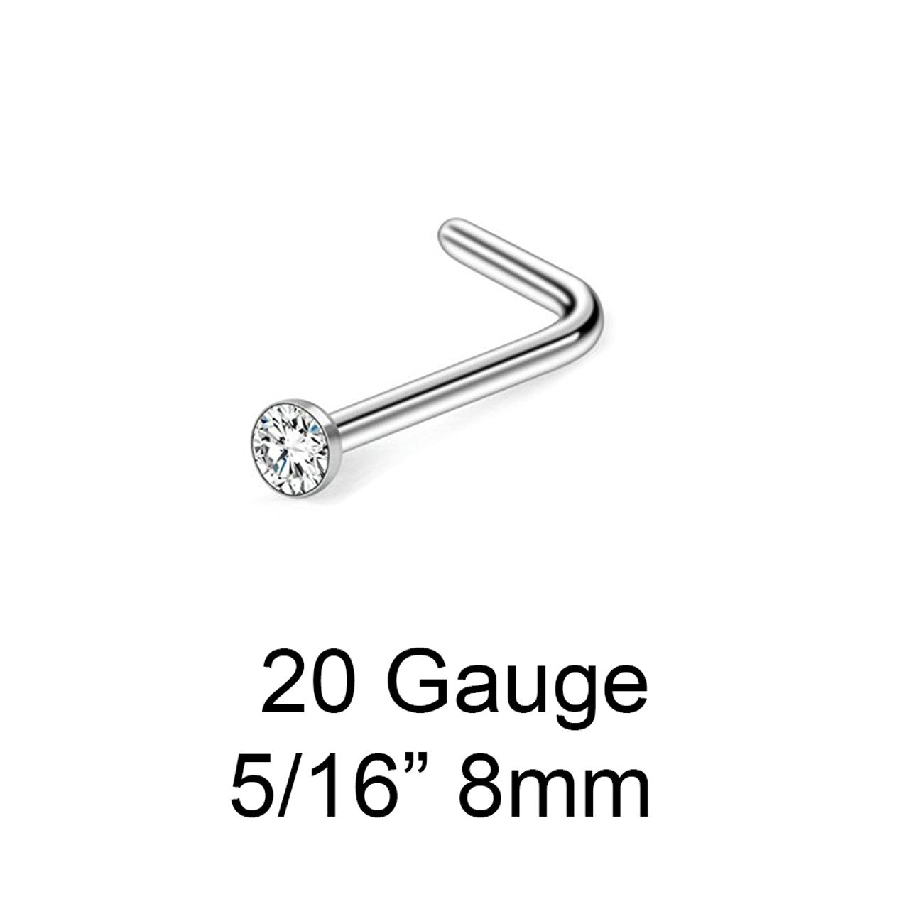 Surgical Steel Nose Ring Stud 20 Gauge Basic's Assortment Kit - Pair
