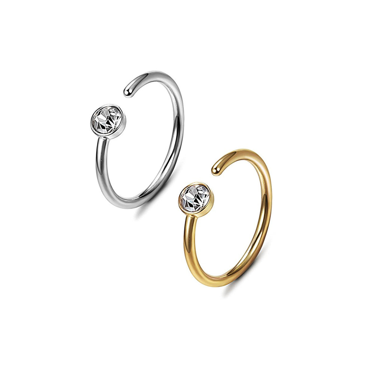 Surgical Steel Nose Ring Stud 20 Gauge Basic's Assortment Kit - Pair