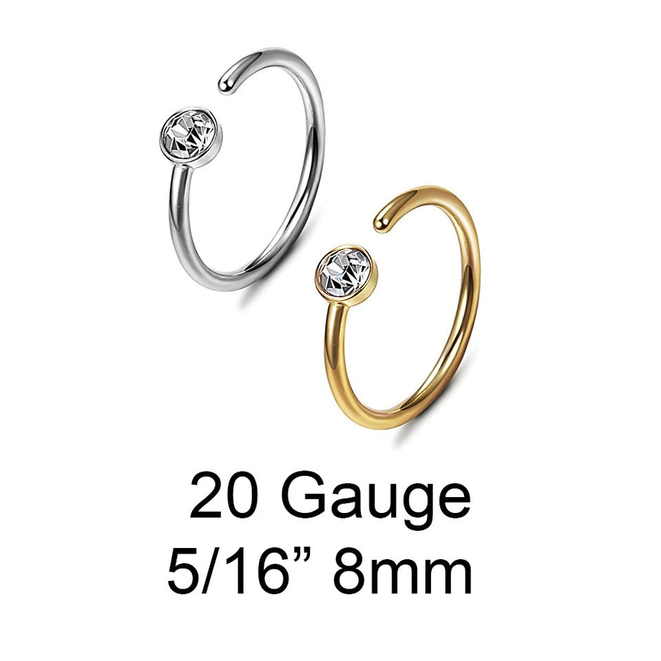 Surgical Steel Nose Ring Stud 20 Gauge Basic's Assortment Kit - Pair