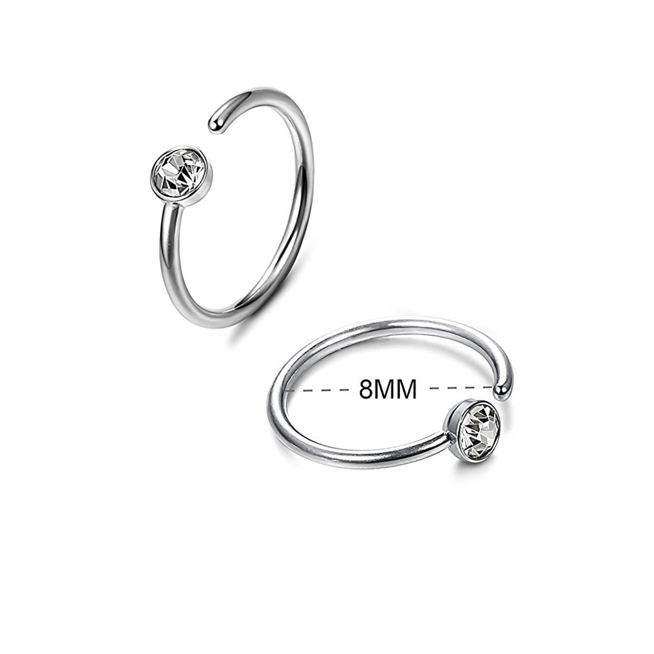 Surgical Steel Nose Ring Stud 20 Gauge Basic's Assortment Kit - Pair