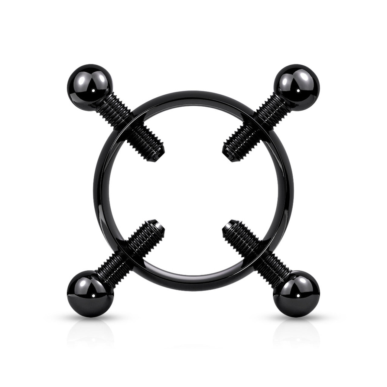 Surgical Steel Non-Piercing Adjustable Nipple Ring Clamp & 4 Screws