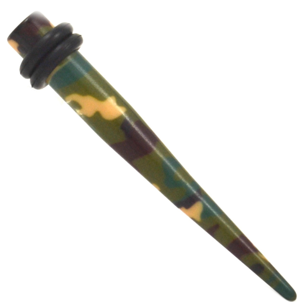 Acrylic Straight Tapers Plug Ear 8 to 00 Gauge Camouflage - Pair