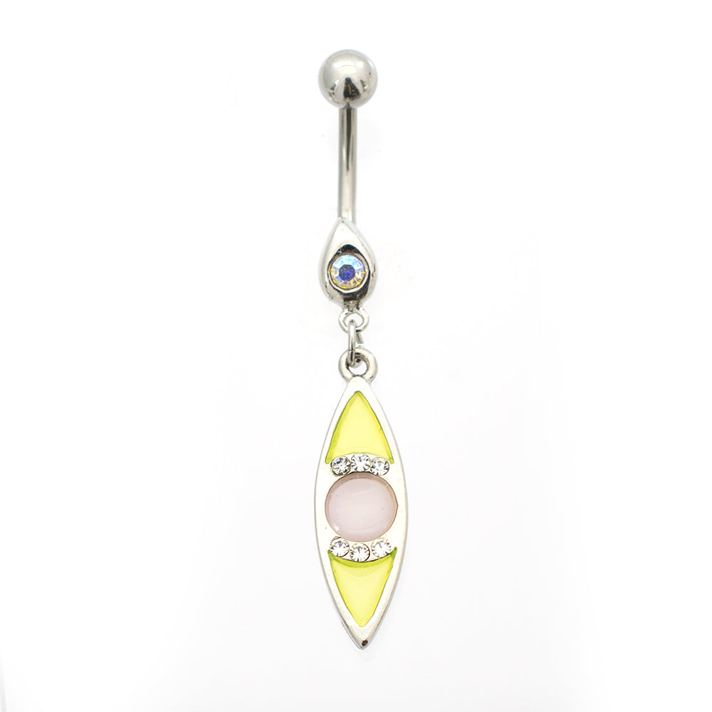 Surgical Steel 14 Gauge Luxe Modz Pastel Blue Eye Dangle Belly Ring - photo 8