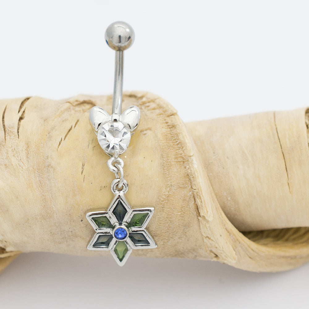 Luxe Modz Surgical Steel Belly Ring with Pastel Flower Dangle - photo 7