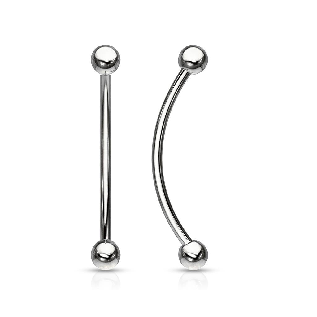 Surgical Steel Anodized Curved Barbell Tongue Ring 16 Gauge Snake Eye