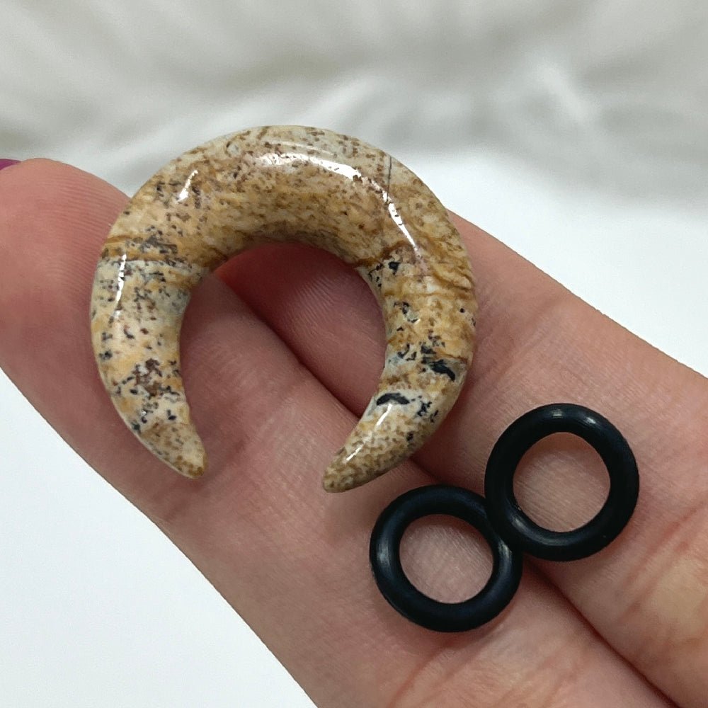 Walnut Stone 0 to 4 Gauge Pincher Ear Tapers - Pair - photo 5
