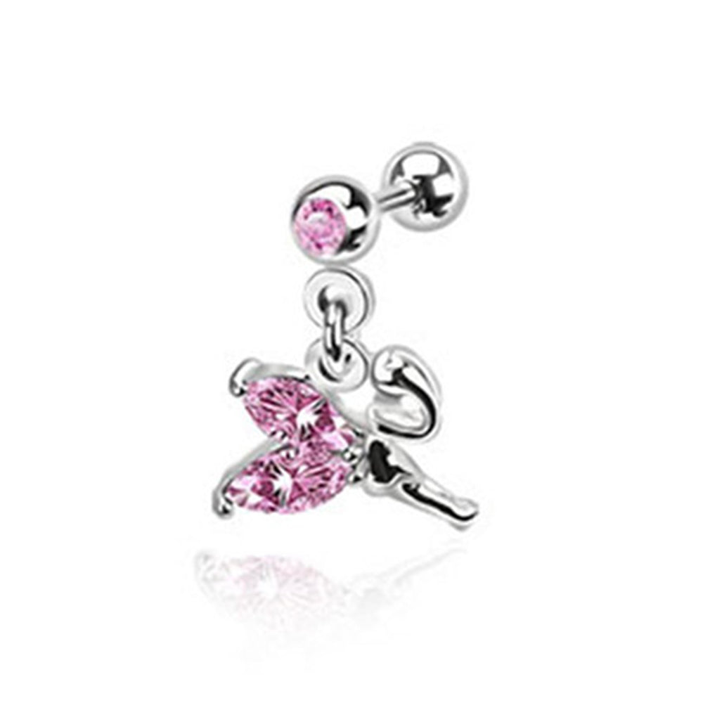 Surgical Steel 16 Gauge Cartilage Barbell with CZ Dangle Fairy - photo 4