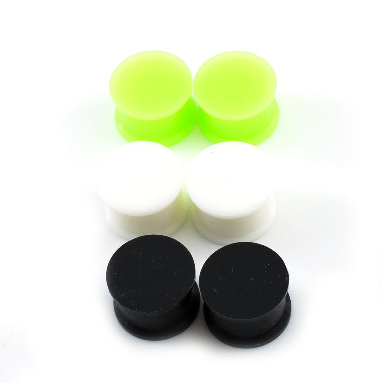 Silicone Double Flared Stretched Ear Plug 6 to 13/16" Gauge - 3 Pairs