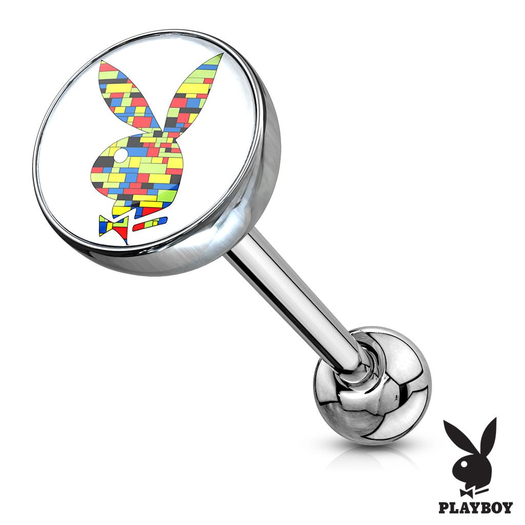 Surgical Steel 14 Gauge Tongue Barbell with Playboy Bunny Logo - photo 11