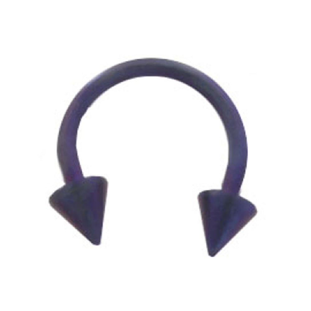 Titanium 14 Gauge Horseshoe Barbell with Purple Spike End