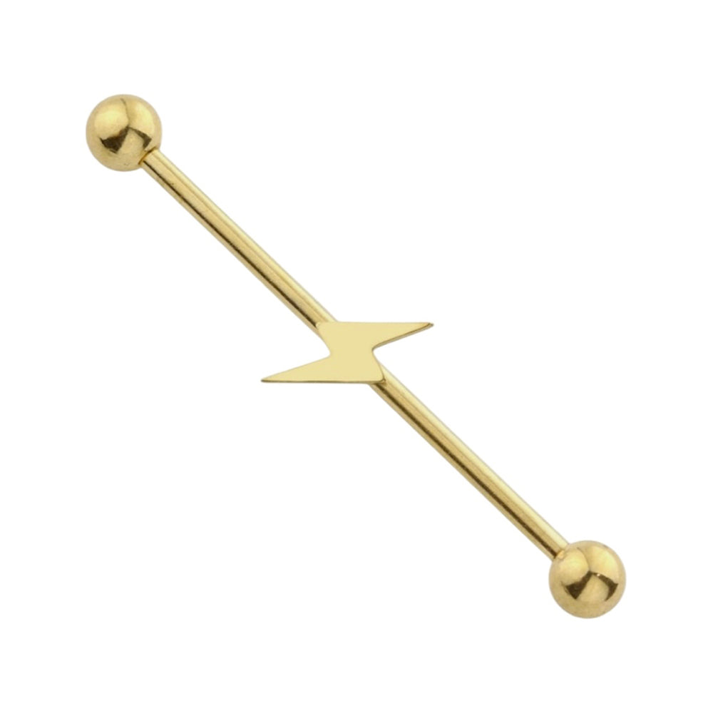 Surgical Steel 14 Gauge Industrial Barbell with Lightning Bolt - photo 5