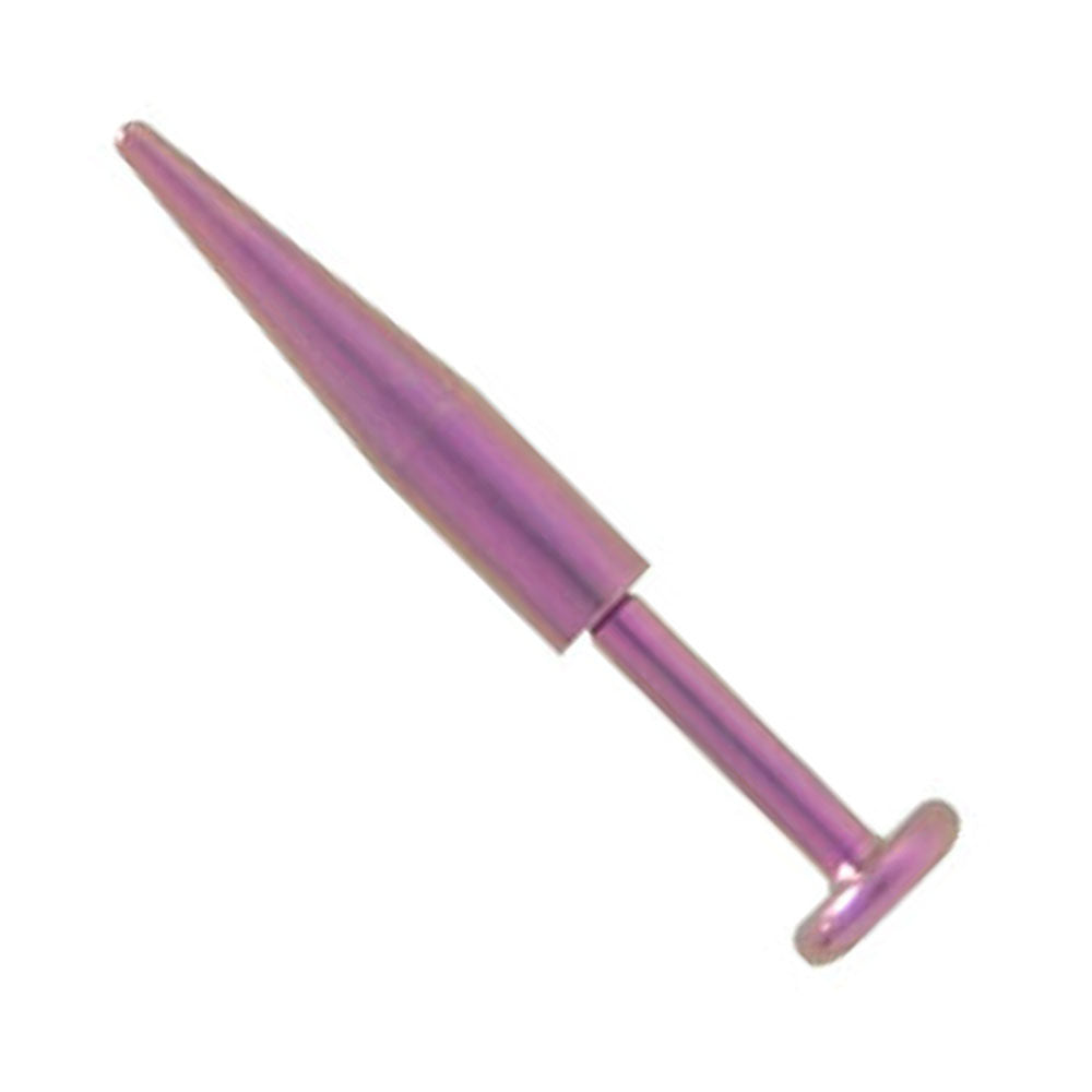 Titanium 14 Gauge Labret Stud with PVD Pink Long Spike