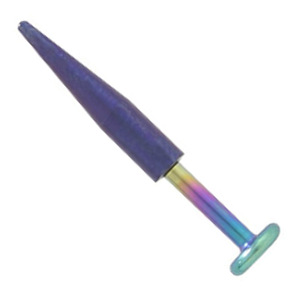 Titanium 14 Gauge Labret Stud with PVD Rainbow Long Spike