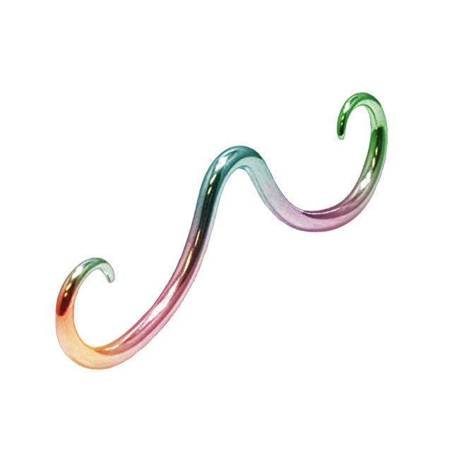 PVD Rainbow Surgical Steel 16 Gauge Mustache Septum Ring - photo 2