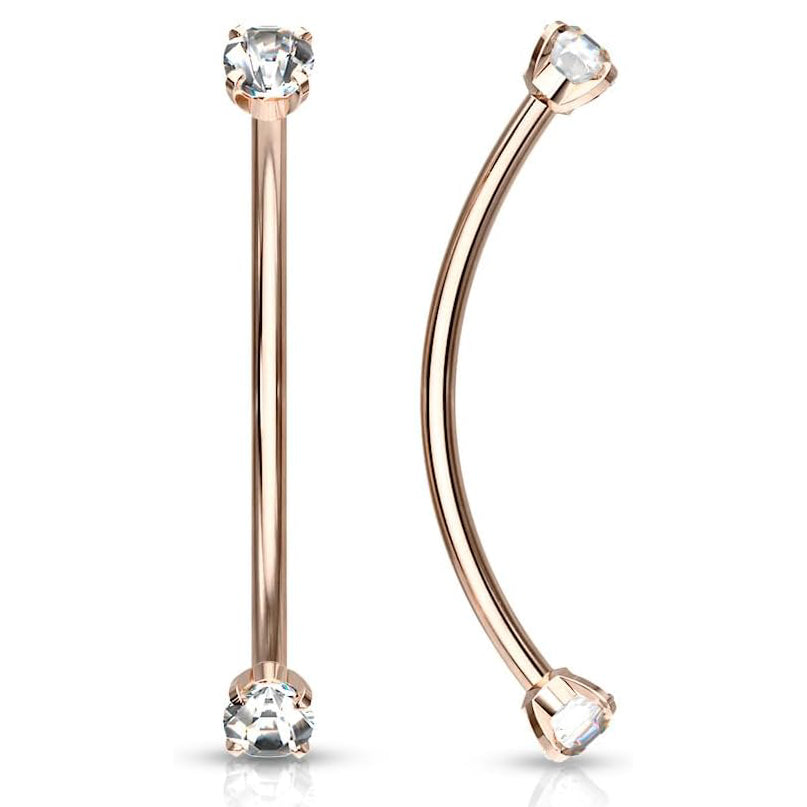 Surgical Steel Snake Eye Curved Barbell 16G 14mm with 3mm CZ - photo 10