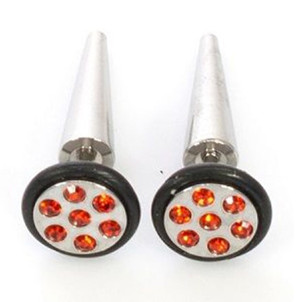 Surgical Steel 16 Gauge Fake Taper Ear Gauges with CZ - Pair - photo 10