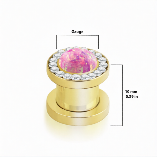 PVD Gold Surgical Steel Screw Fit Tunnels 6 to 0 Gauge - 5 Colors - Pair