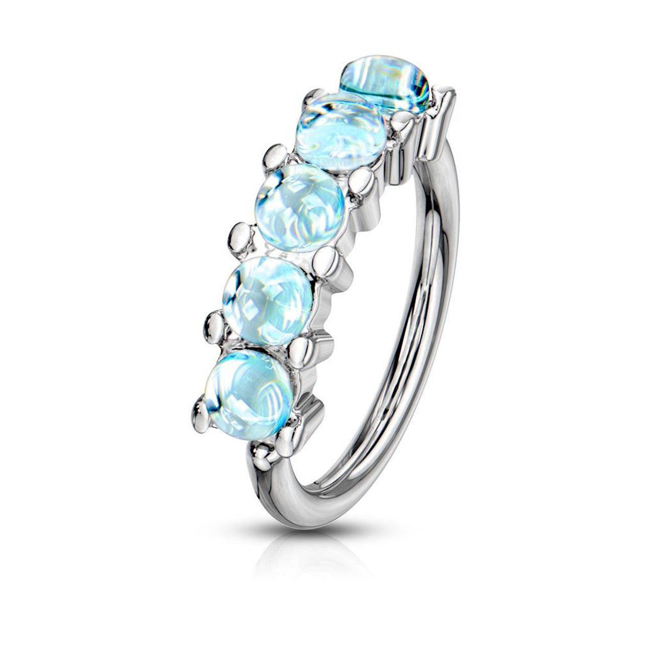 Surgical Steel Bendable Hoop Ring 20 18 & 16 Gauge Illuminating Stone