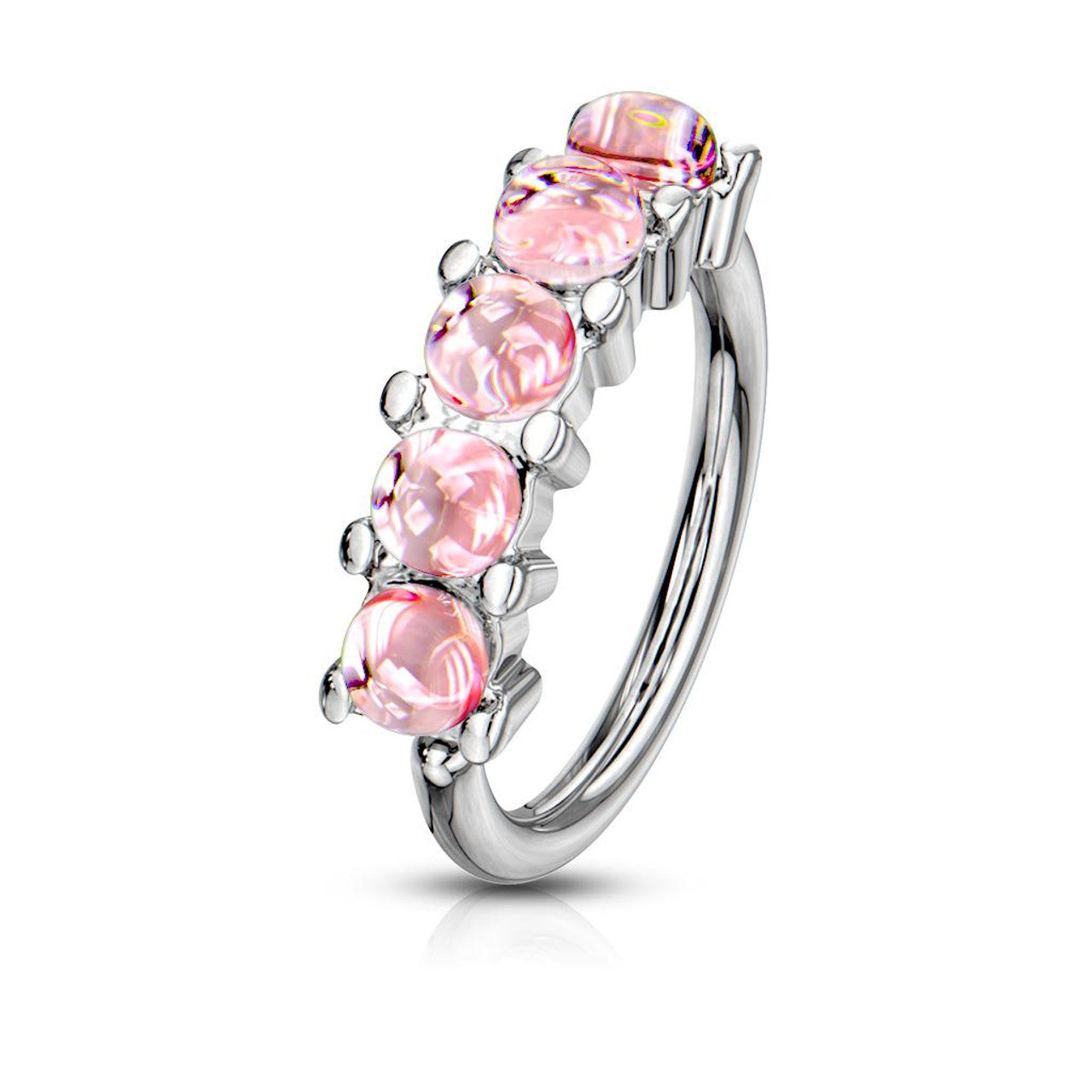 Surgical Steel Bendable Hoop Ring 20 18 & 16 Gauge Illuminating Stone