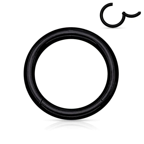 Surgical Steel Hinged Segment Ring 20 to 10 Gauge Seamless Hoop