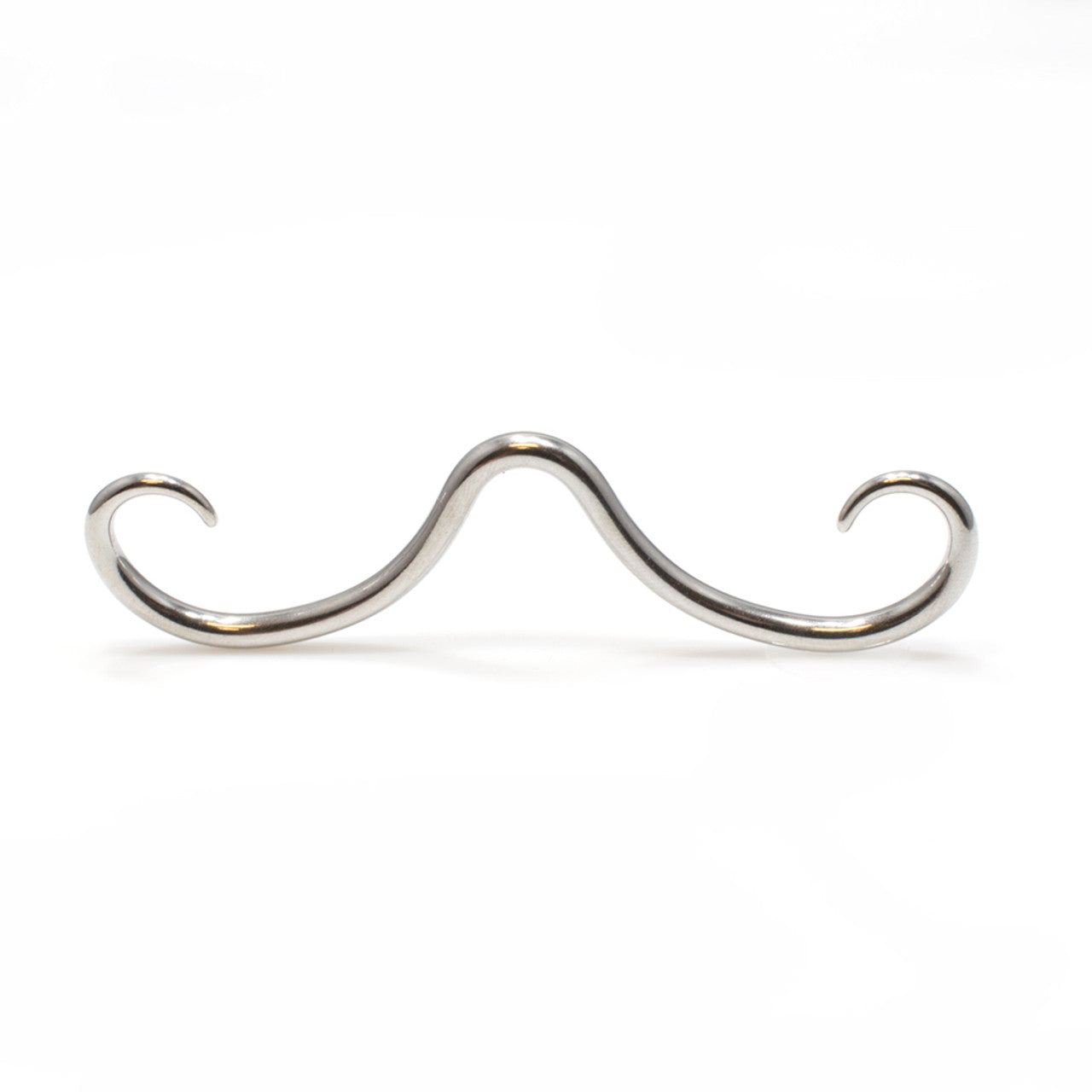 Surgical Steel Curly Mustache Septum Ring 16 or 14 Gauge 2-3/4" Long