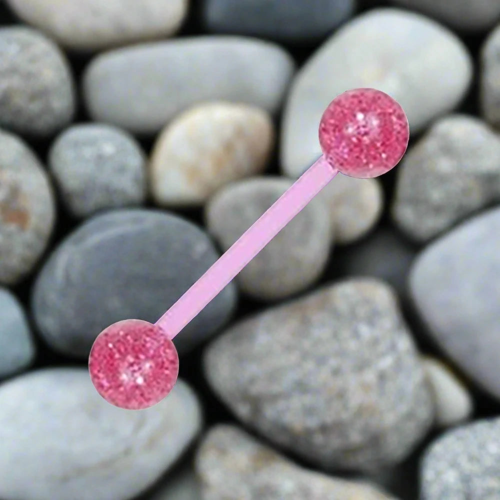Bio-Flex Tongue Ring Straight Barbell 14 Gauge 5/8" (16 MM) - 100 Pack