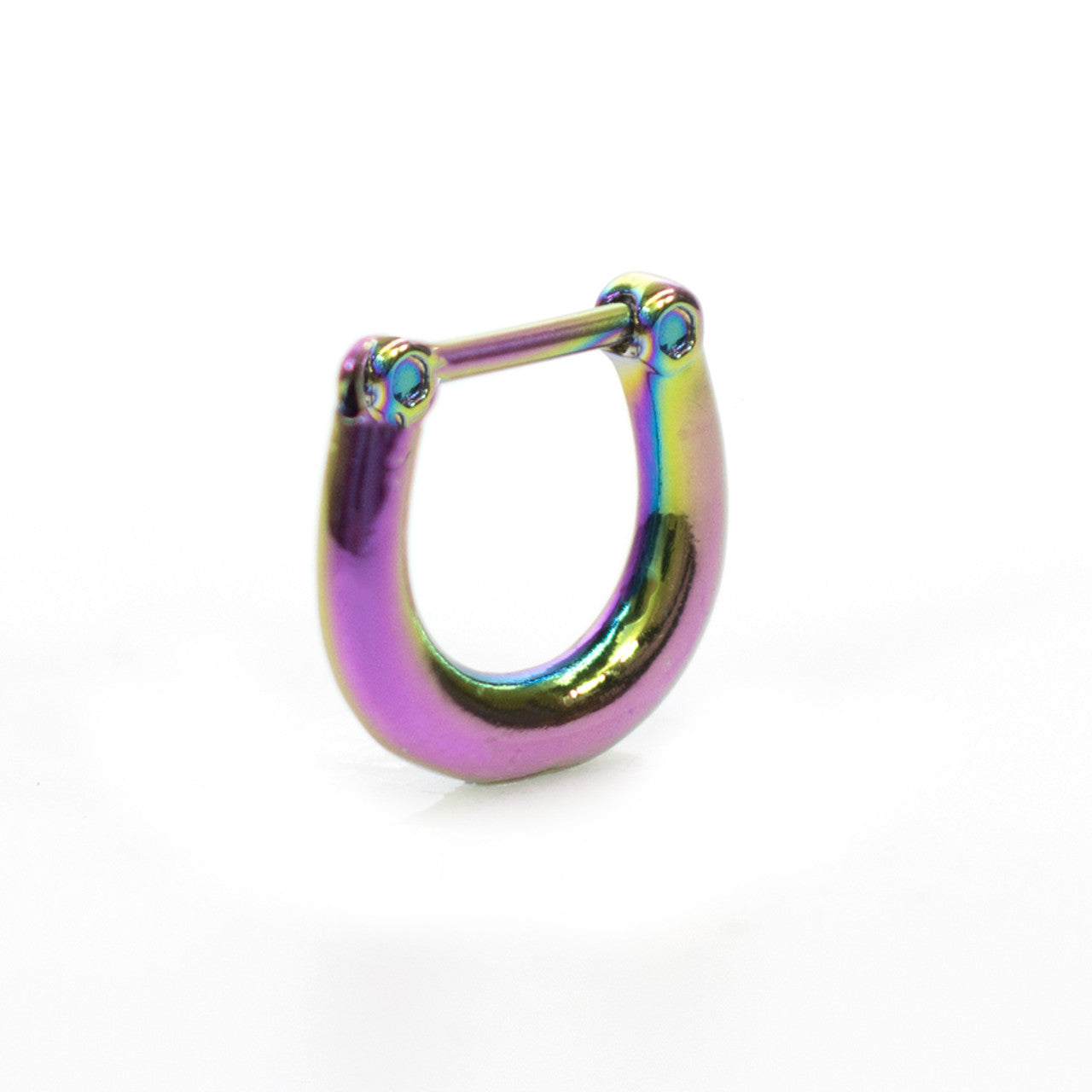 Surgical Steel Hinged Septum Clicker Ring 16 Gauge With Smooth Surface