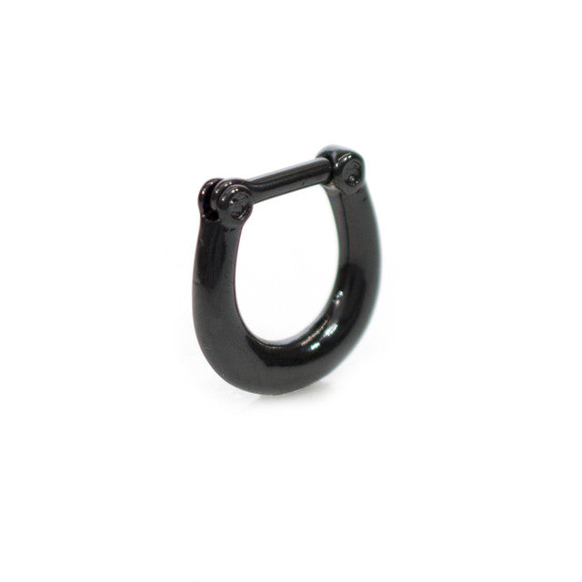 Surgical Steel Hinged Septum Clicker Ring 16 Gauge With Smooth Surface