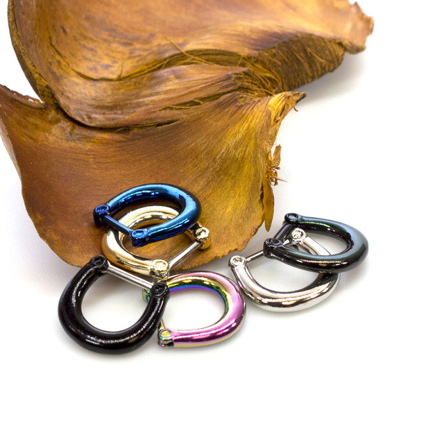 Surgical Steel Hinged Septum Clicker Ring 16 Gauge With Smooth Surface