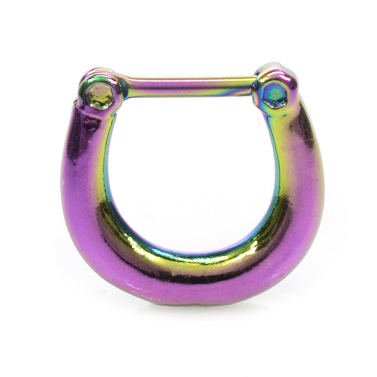 Surgical Steel Hinged Septum Clicker Ring 16 Gauge With Smooth Surface