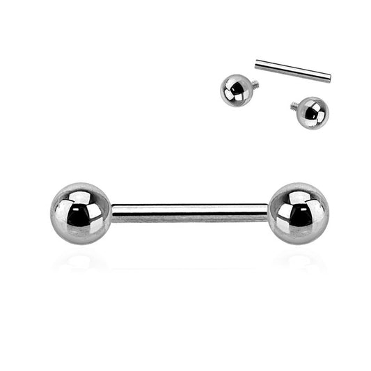 Titanium Straight Barbell 16 Gauge Internally Threaded - 8 to 12 MM