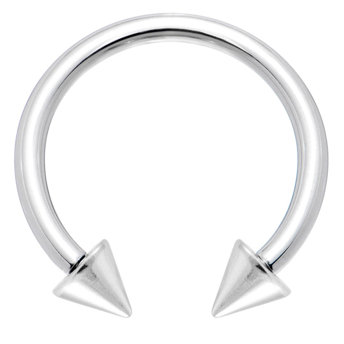 Surgical Steel 18 Gauge Horseshoe Circular Barbell with Spike