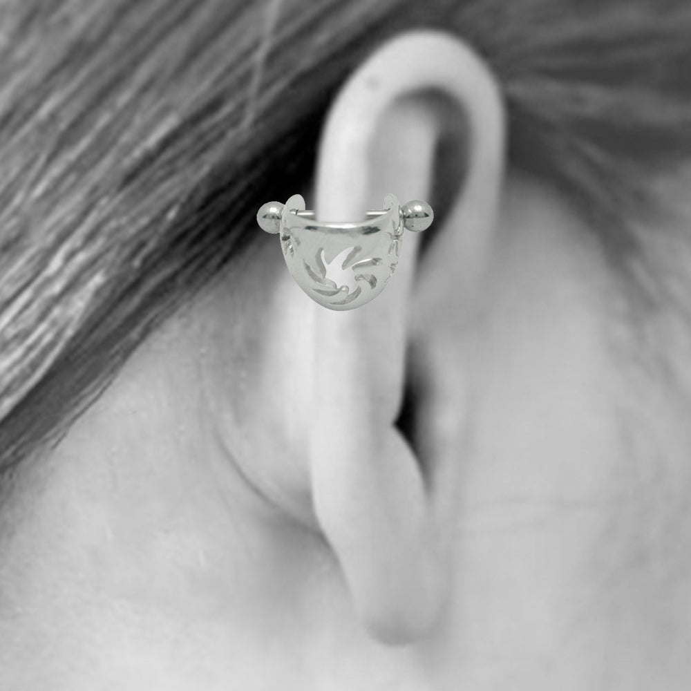Surgical Steel 16 Gauge Spiral Flower Cartilage Earring - photo 3