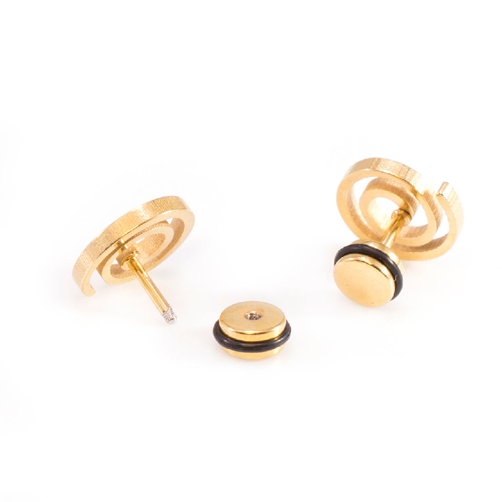 Surgical Steel 16 Gauge Fake Plugs with PVD Gold Spiral Swirl - Pair - photo 6