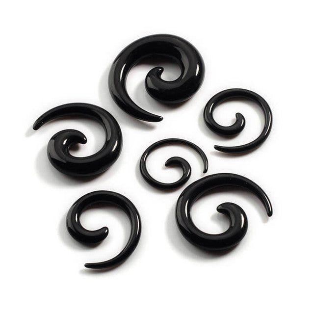 Acrylic Taper Plug Spiral Kit 14 to 00 Gauge Ear Stretchers - 54 Piece