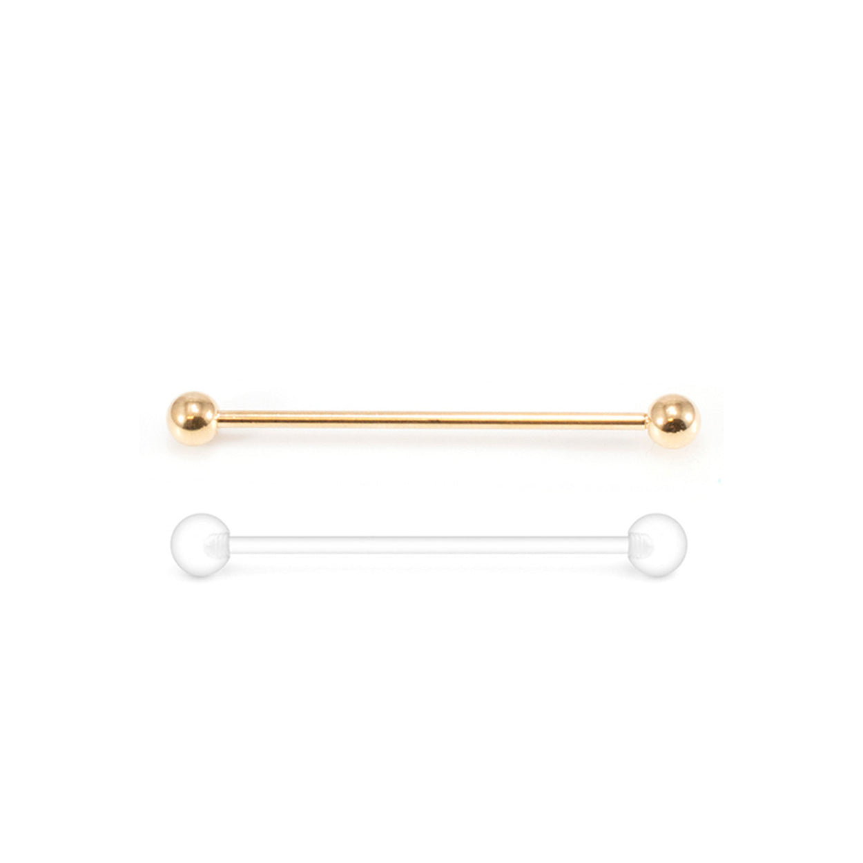 Surgical Steel Anodized Industrial Barbell 14 Gauge 38 MM & Retainer