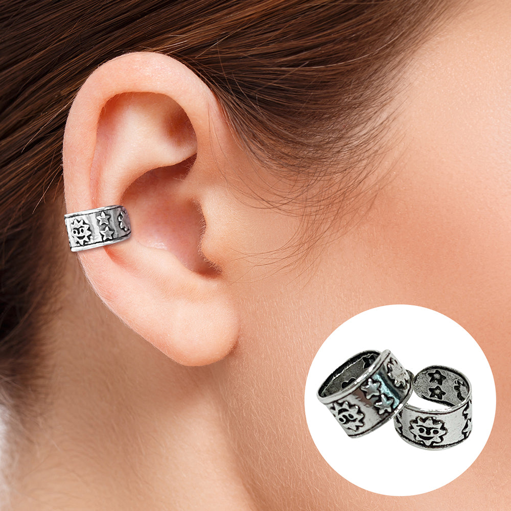 Sterling Silver Adjustable Ear Cuff with Star & Sun - photo 7