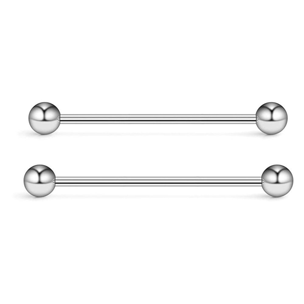 Surgical Steel 14 Gauge Ball End Industrial Barbells - Pair