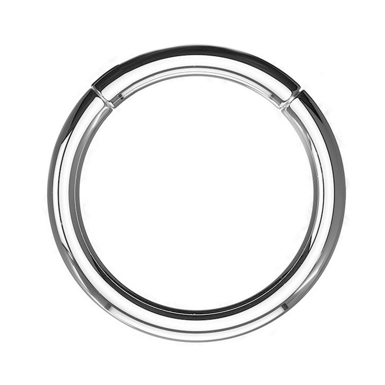Surgical Steel Silver Hinged Clicker Segment Hoop Ring 14 to 10 Gauge