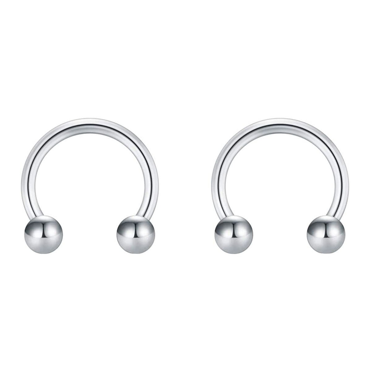 Surgical Steel Horseshoe Circular Barbells 16G 6mm to 14mm - Pair