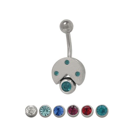 Surgical Steel 14 Gauge Belly Ring with Sterling Silver Classic CZ