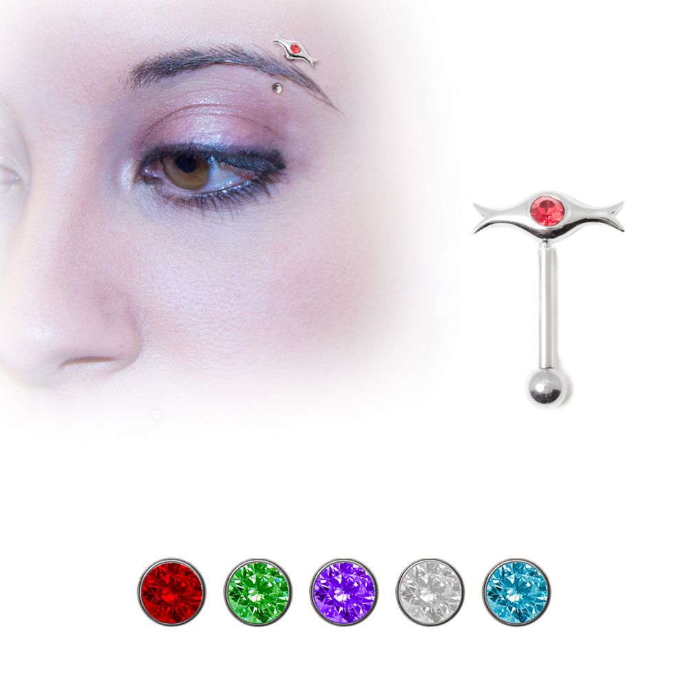 Surgical Steel 16 Gauge Eyebrow Barbell Unique Sterling Silver Jewel