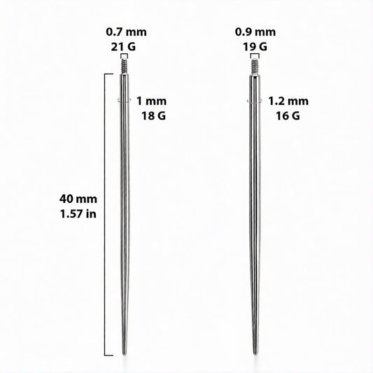 Surgical Steel 16 to 18 Gauge Insertion Taper Tool Threaded - Kruelty