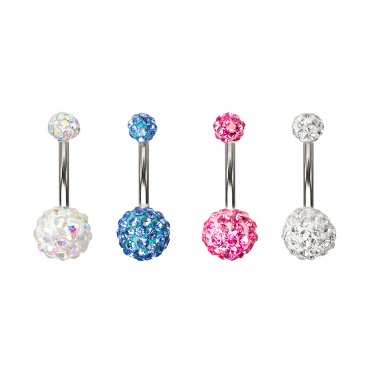 Surgical Steel Belly Button Ring 14 Gauge 7/16" (11 MM) & Ferido Balls